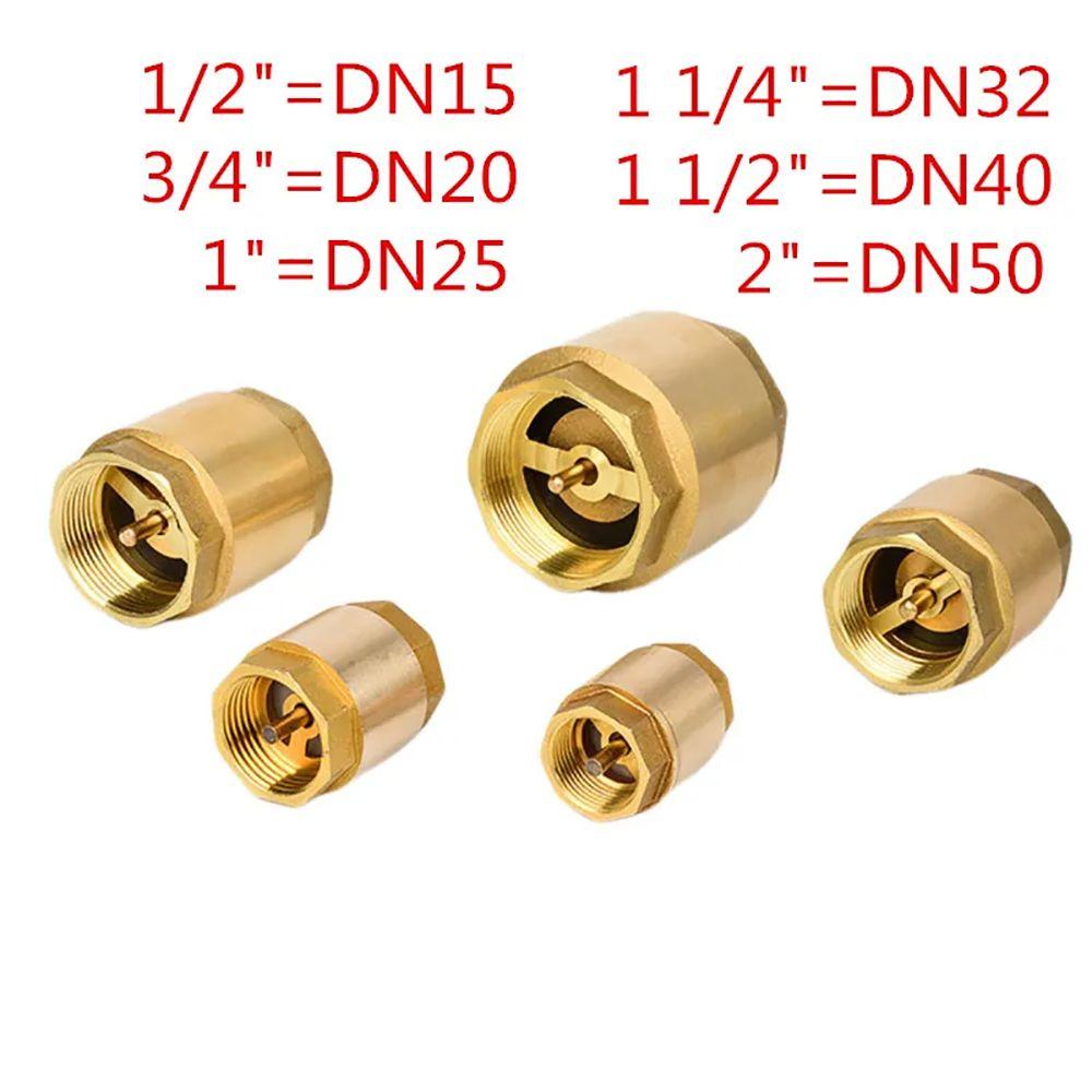 1Pcs In-Line Spring NPT Brass Check Valve Female Thread Anti Backflow Valve Durable One-Way Valve