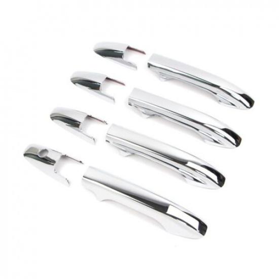8Pcs Chrome Car Door Handle Frame Panel Cover Trim For Honda City 2008-2013