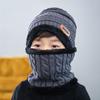 Adult and Children Winter Fleece Hat Scarf Thicken Knit Windproof Hats Bib Scarves Children Parent-child Hat