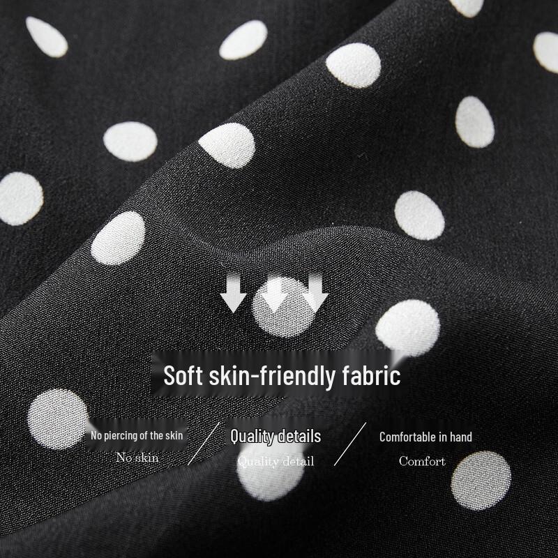 Demana Romantic Polka Dot Chiffon Wide-Leg Pants