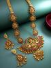 Gold-Plated Green & Maroon Stone-Studded & Beaded Handcrafted Jewellery Set