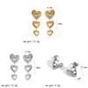 Stylish Heart Shape Stainless Steel Earrings With Sparkling Inlay For Women