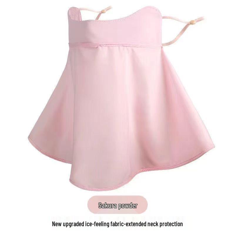 

Ice Silk Sunscreen Face Mask for Ladies - Summer Sunshade, UV Protection, Breathable, Light, and Thin with Eye Protection рожевий