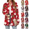 Women's Christmas Printed Lightweight Cardigan Long Sleeved Casual Loose Thin Fit With Pockets Cardigan Jacket