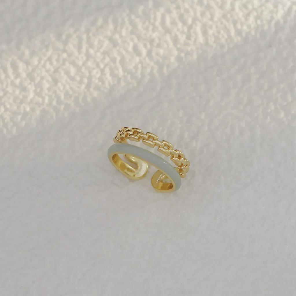 French Retro Double-Layer Drip Glaze Ring: Chic, Niche Design for All-Occasion Wear