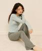 Maleunpaibeu [Set] Fingerhole Long Sleeve T-Shirt & Bootcut Pants Set (Type C)