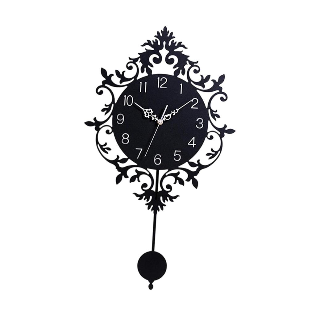 Wall Clock with Pendulum Acrylic, Decorative Clock, Wall Ornament, Silent for Nursery, Office, Living Room, Indoor, Kids Room