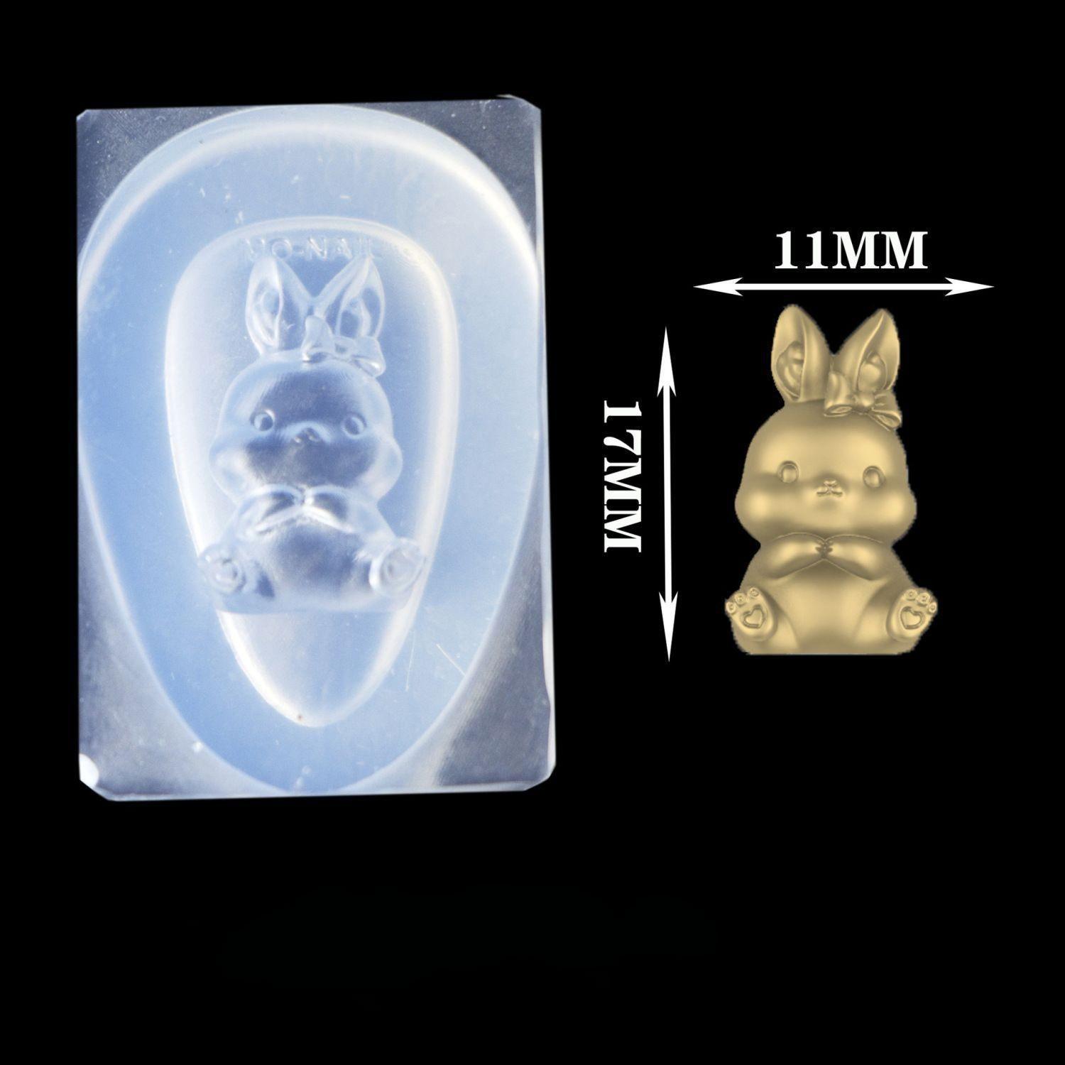 High Transparency 3D Cute Rabbit DIY Nail Art Silicone Mold