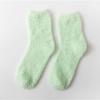 Women's Candy Color Coral Velvet Mid-Calf Socks - Thick, Warm, and Cozy for Autumn and Winter
