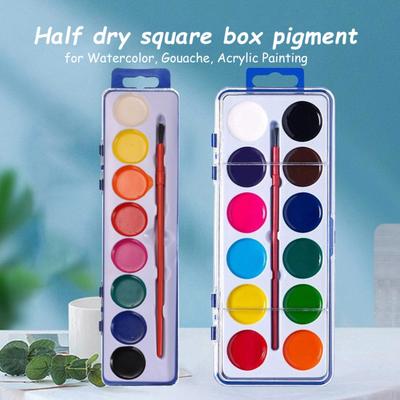 Boxed Watercolor Paint Set Washable Watercolor Paints with Paintbrush Portable Watercolor Palette Kids Art Supplies for Birthday Gift Classroom Travel