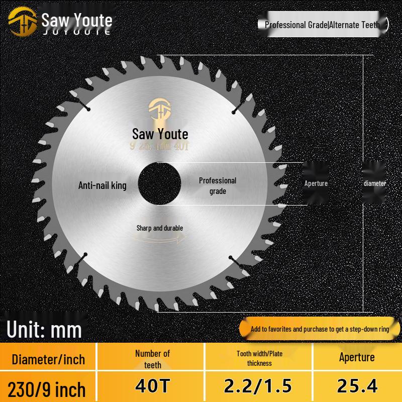 Woodworking Circular Saw Blade for 4, 10, or 12 Inch Cutting; Fits 125 Angle Grinder & 140 Lithium Battery Saw - Cuts Aluminum Sheets