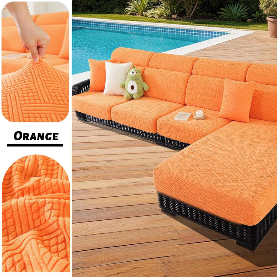 

Outdoor Universal Sofa Cushion Cover with Dust-proof Protection Durable High Elasticity Suitable for Courtyards Terraces Lawns Headrest (1pc) оранжевый