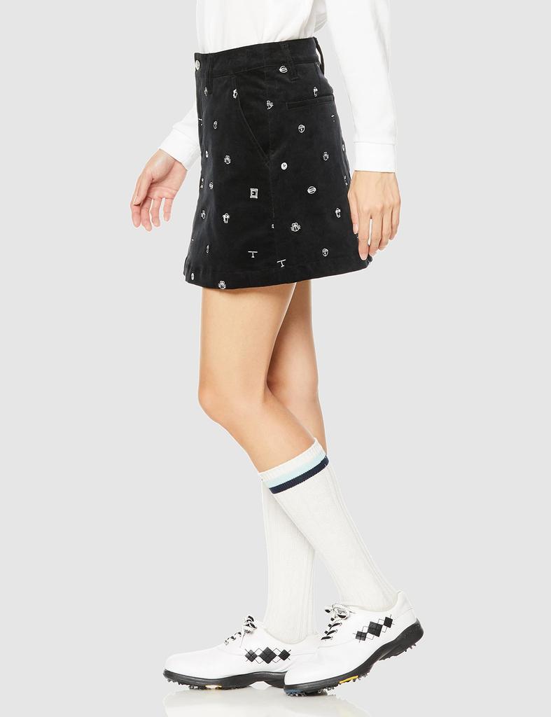 Jack Bunny Doraemon Collaboration Size 1 Black Women's Skirt, C/PU Corduroy, [M], (Product Code 263-2234050 010)