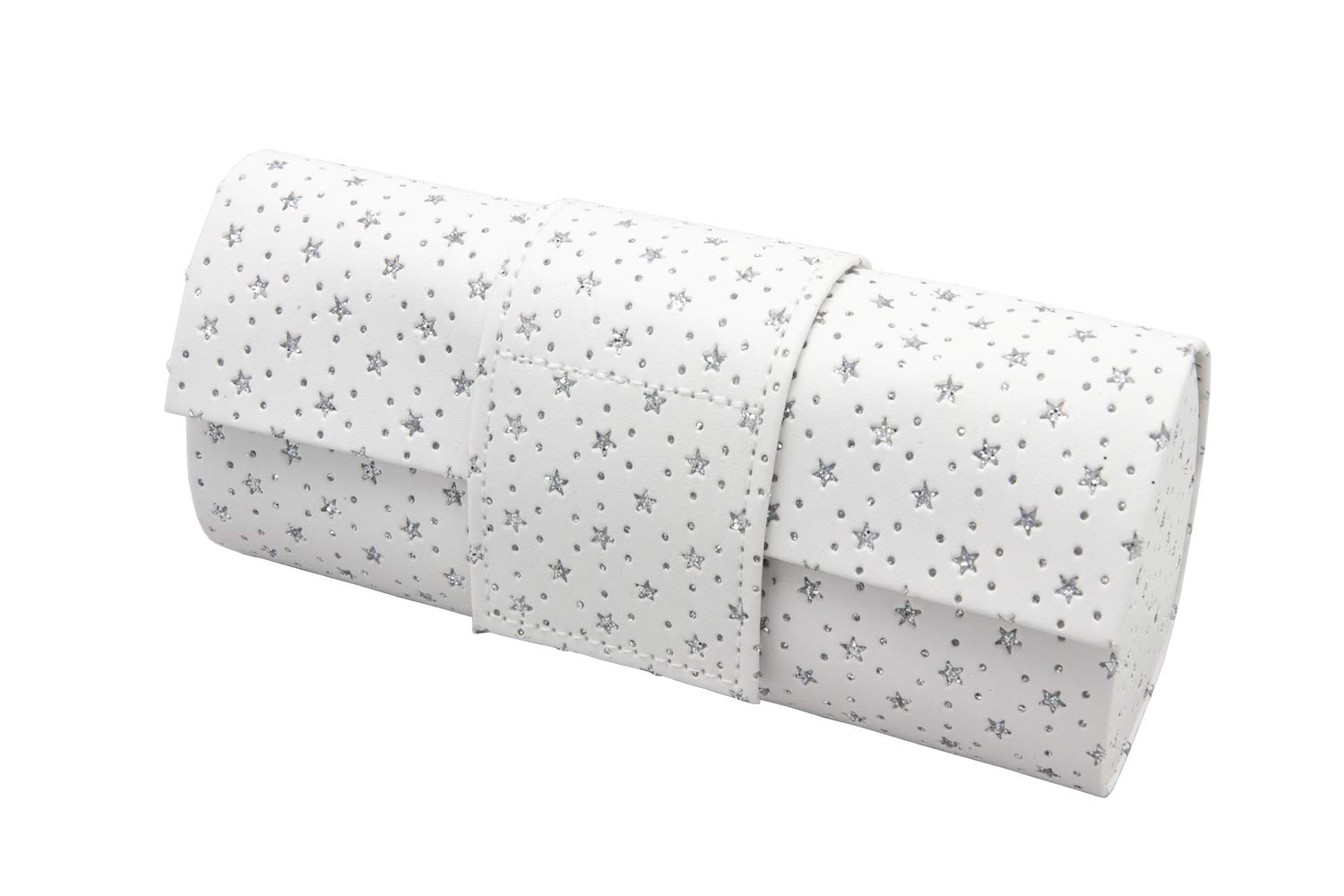 

Automotive Products Manufacturing MYS Sunglasses Glasses Case Magnetic Type Star Pattern White [Mukoujima Co., Ltd.] Semi-Hard Lamé 70C083-1