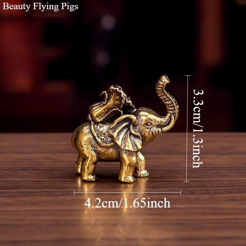 

1pc Metal Elephant Ornament Office Desk Small Tea Pet Living Room Desktop Decoration Metal Animal Handicrafts Mini Animal Model