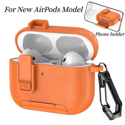 Phone Holder Cortex Case For AirPods Pro 3 Bluetooth Headset Cover For AirPods Pro 2 or AirPods 1 2 3 4 Pro Case With Hook