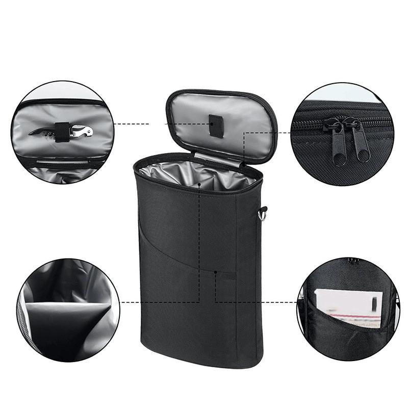 Oxford Fabric Wine Cooler Bag With Adjustable Shoulder Strap For Everyday Use
