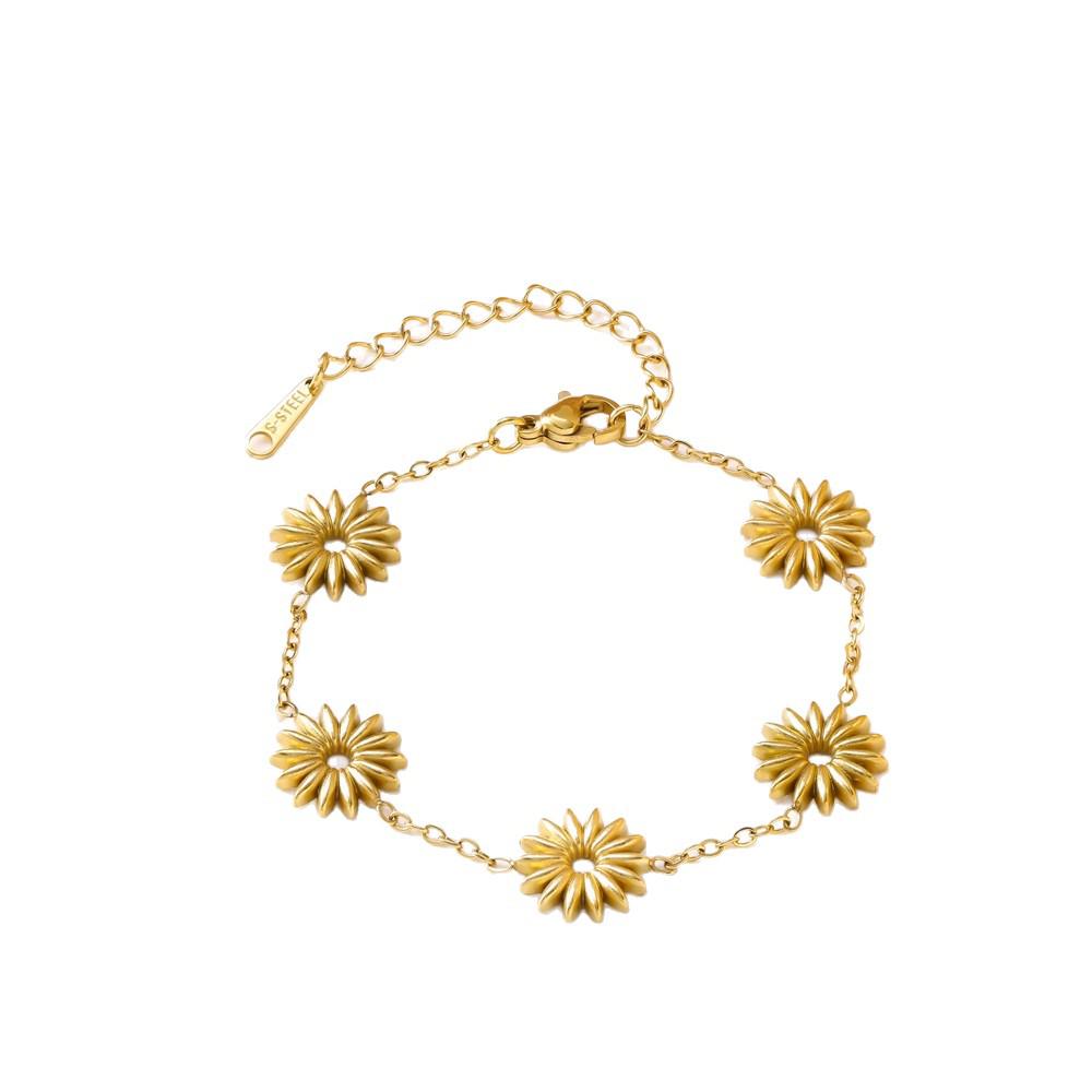 Versatile Minimalist Sunflower Women's Bracelet in Titanium Steel