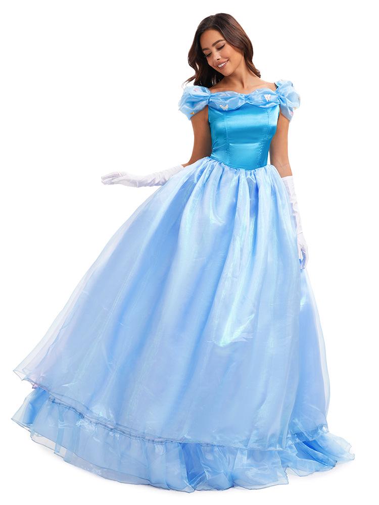 Halloween Cinderella Cosplay Dress: Princess Fairy Tale Costume Set