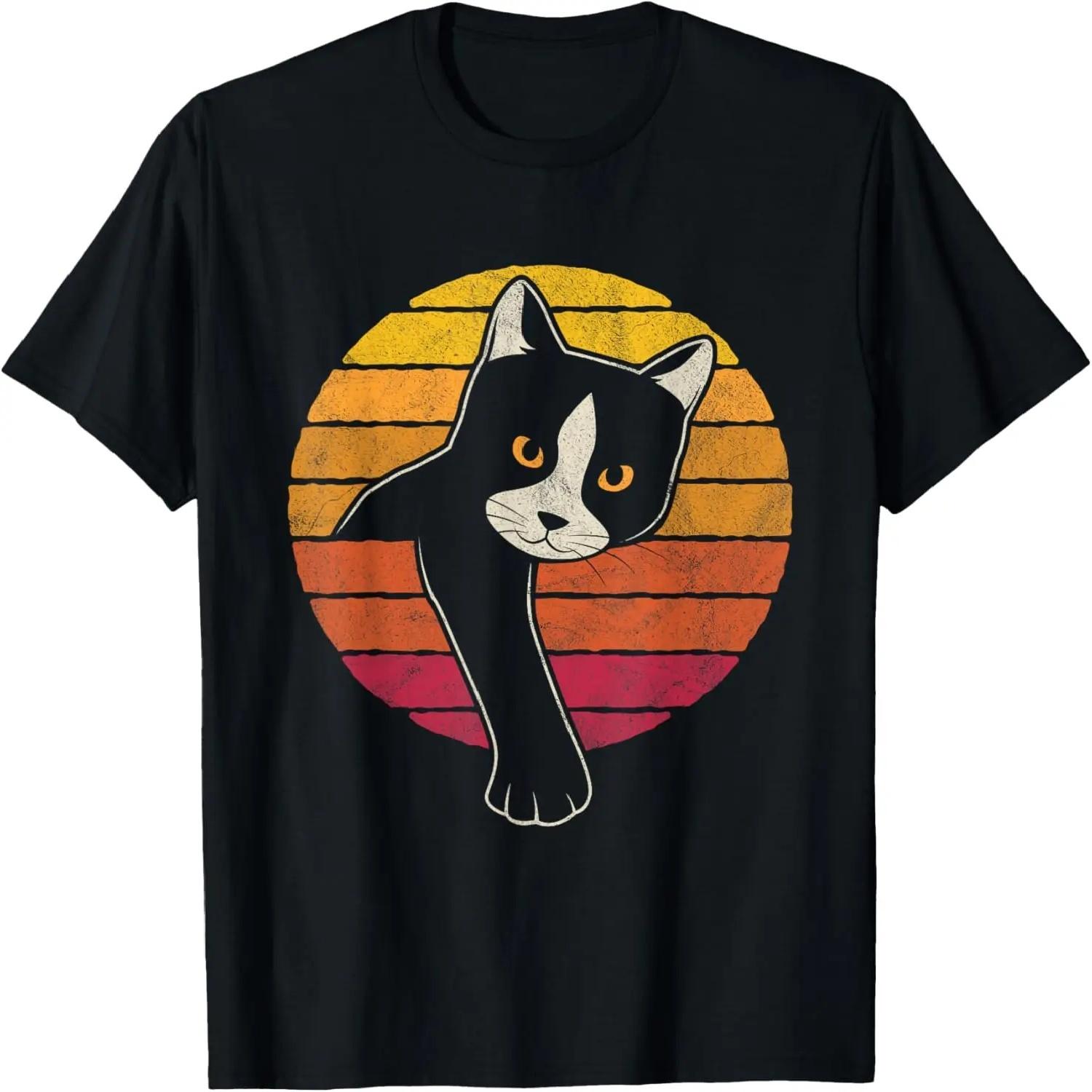 

Vintage Style Tuxedo Cat Retro Sunset T-Shirt XXXXXL чорний