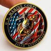 US Marine Corps, 25th Anniversary, Gold Plated, Color Printed, Commemorative Badge, Coin, Commemorative Coin, Christmas gift, Stocking stuffers