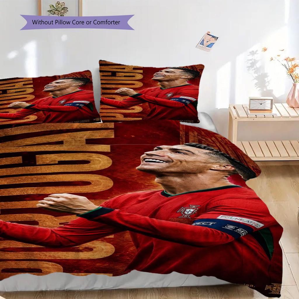 Ronaldo's Legacy Three-piece set (1 * duvet cover + 2 * pillowcase, without core) Bedding set Duvet cover and pillowcase Soft and comfortable