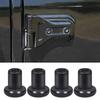Black Door Hinge Nut Replacement Hardware, 8 Piece Threaded Insert Kit with Flanged Base for Maintenance Repair