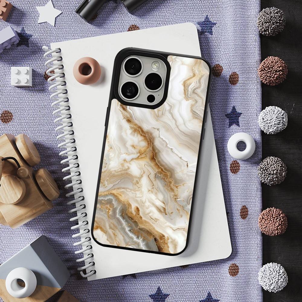 Black Gold Art Marble For iPhone 15,Mini,13,Max,11,12,Pro,16,17,14,Plus,For Magsafe,Magnetic Wireless Charging Case