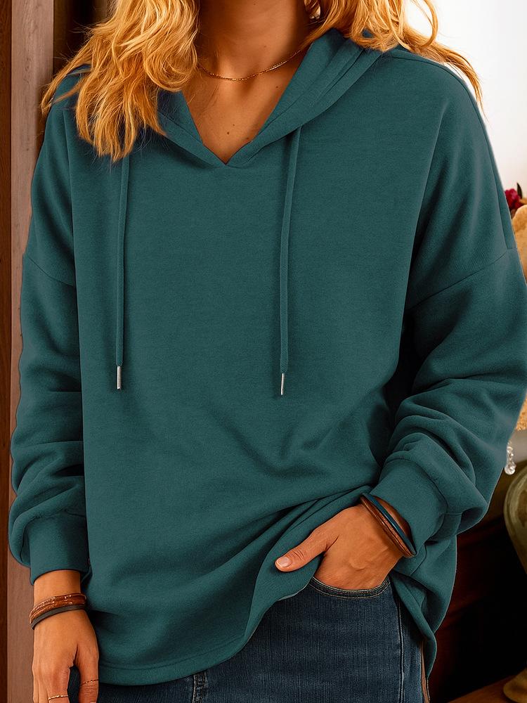 Casual Hooded Long Sleeve Pullover with Pocket Mesh Fabric Multicolour Womens Sweatshirt Daily Wear Comfortable Fit Trendy Versatile Style for Spring XXXL 2070₽