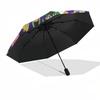 1pc My Hero Academia Outdoor Umbrella - Automatic Opening/Closing, Portable 3-Fold Design with Katsuki Bakugo, Izuku Midoriya, Tsuyu Asui and More! Pe