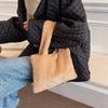 Women Versatile Cute Soft Plush Tote Bag Autumn Winter Faux Fur Shoulder Bag Purses Female Armpit Bags Fluffy Handle Bags