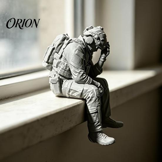 Bordkant Soldat Skulptur 3D Printet Figur Ornament, Siddende Taktisk Statue, Miniature Display Sjov Træt til Hylde Dekoration Skrivebords Tilbehør
