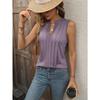 2026 Women's Summer New Style Fashion Elegant Pleated V-Neck Vest Women's Top T