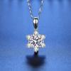 Bague Ringen 100% 925 Silver Fine Necklace 1 Carat Moissanite Classic Snowflake Pendant For Women Wedding Fashion Jewelry Gifts