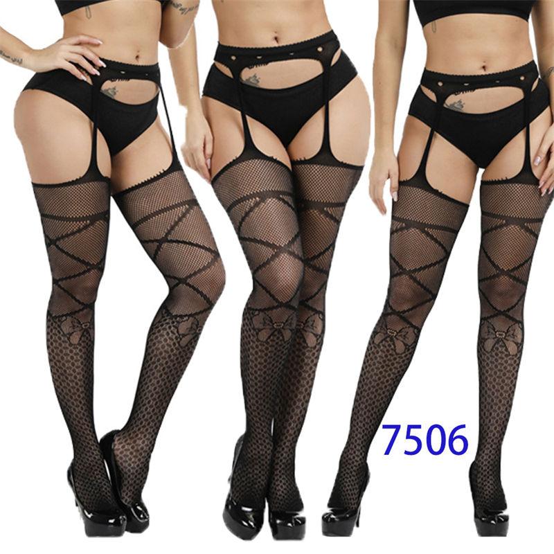 Sexy Suspenders Mesh Stockings Fishnet Eye Women's Bottoming Pantyhose