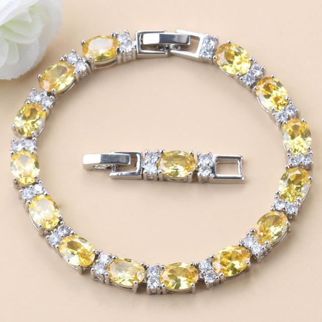 

12-цветная модная бижутерия для здоровья с 925 пробой кубического циркония свадебные аксессуары браслет с подвесками для женщин подарок 18cm жёлтый