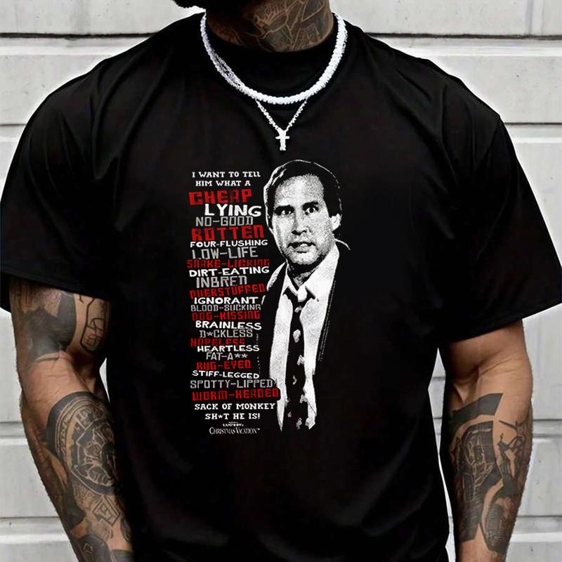 National Lampoon's Vacation Profanities Men's Casual Tshirts For Summer Short Sleeve Comfortab