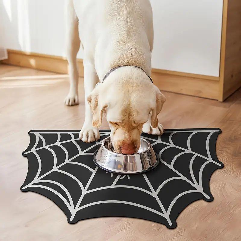 VIKAMA Halloween Spider Web Carpet Home Decoration, Pet Placemats, Bowl Mats, Anti-Slip, Stain-Resistant, And Scratch-Resistant