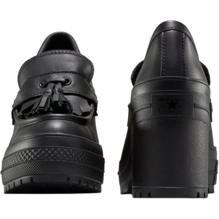 Converse  Chuck 70 De Luxe Heel Loafer Platform Low Triple Black Women Sneakers A14714C