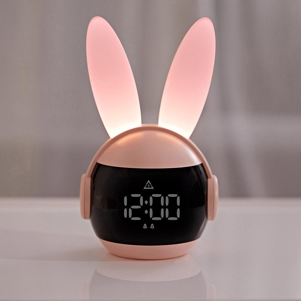1pc Rabbit Alarm Clock Light Countdown Wake Clock with Night Lights Alarm Clock LED Light for Bedroom