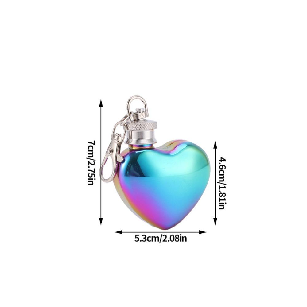 

Portable 1oz/30ml Heart Shaped Flask Pocket Carry Leakproof Mini Hip Flask Lightweight Elegant Keychain Flask Gifts