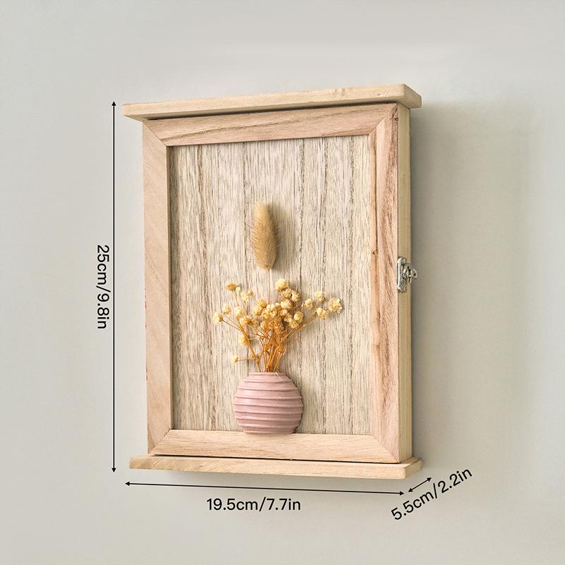 1 Stück Organizer Glatt verarbeitet Holz Massivholz Aufbewahrung Stabile Box Handgefertigt Handlich Langlebig Vintage Schreibtisch 25x19.5cm