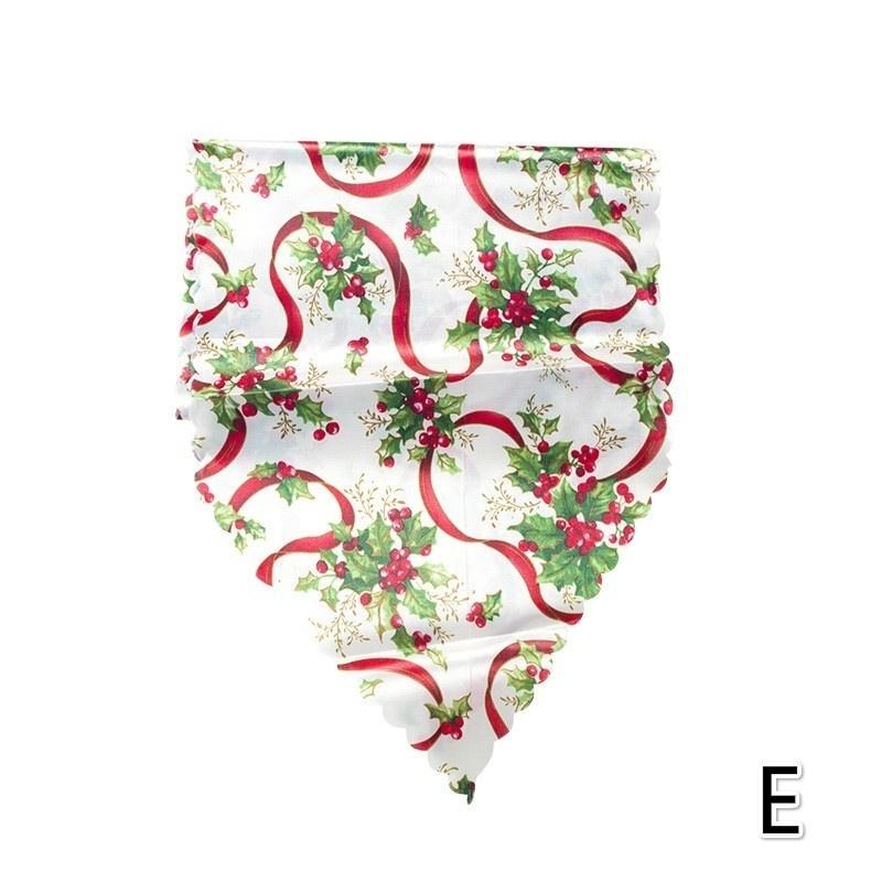 Christmas Decor Tablecloth Printed Embroidered Christmas 35*180cm Table Runners Table Flag for Home New Year Decoration