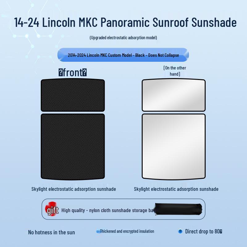Lincoln 14th Gen MKC Sunroof Sunshade: Heat Insulation Sun Protection Privacy Blocker