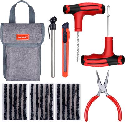 AWELCRAFT Puncture Repair Kit, Car Tire Repair Tool for Motorcycles, Passenger Cars, Tubeless Tires,