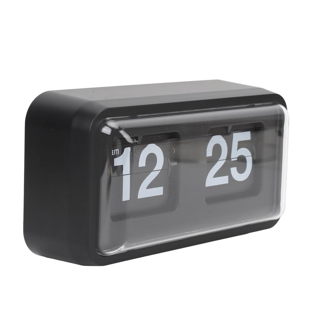 Retro Flip Clock Multifunctional Stylish Innovative Mechanical Flip Desk Clock with Clear Cover for