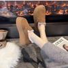 2026 Autumn and Winter Thick Soled Fur Shoes Warm Bean Cotton Shoes with Velvet On One Step Round Toe Anti Slip Women's Shoes