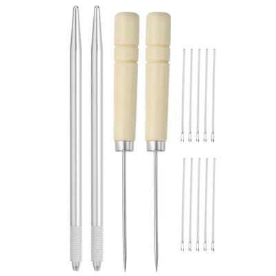 PATIKIL Doll Hair Planting Holder Doll Hair Planting Wooden Crochet Hook with Doll Wig Doll Hair Making Supplies for DIY Silver Tone Kit, 0.6mm