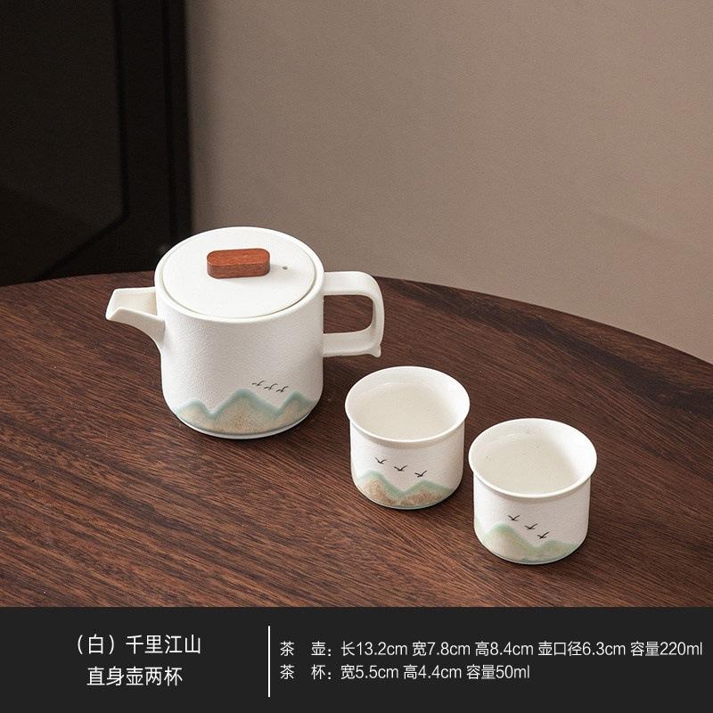 National trend portable landscape travel kung fu tea set tea tray teapot 24 teacup ceramic set camping