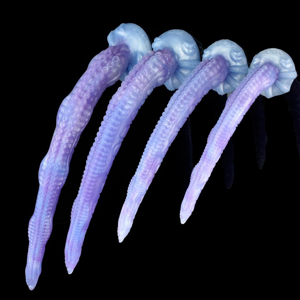 Pastel Purple Sea Jade Long Tentacle Silicone Dildo Dildos